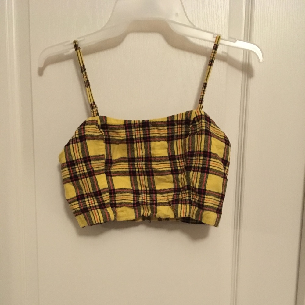 Yellow plaid tube top
